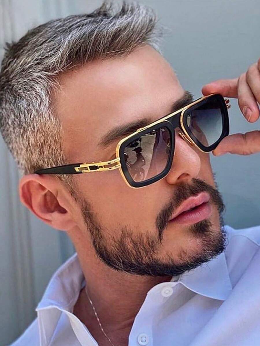 Street Fashion Jacket - 1pc Men's Double Beam Fashion Glasses,