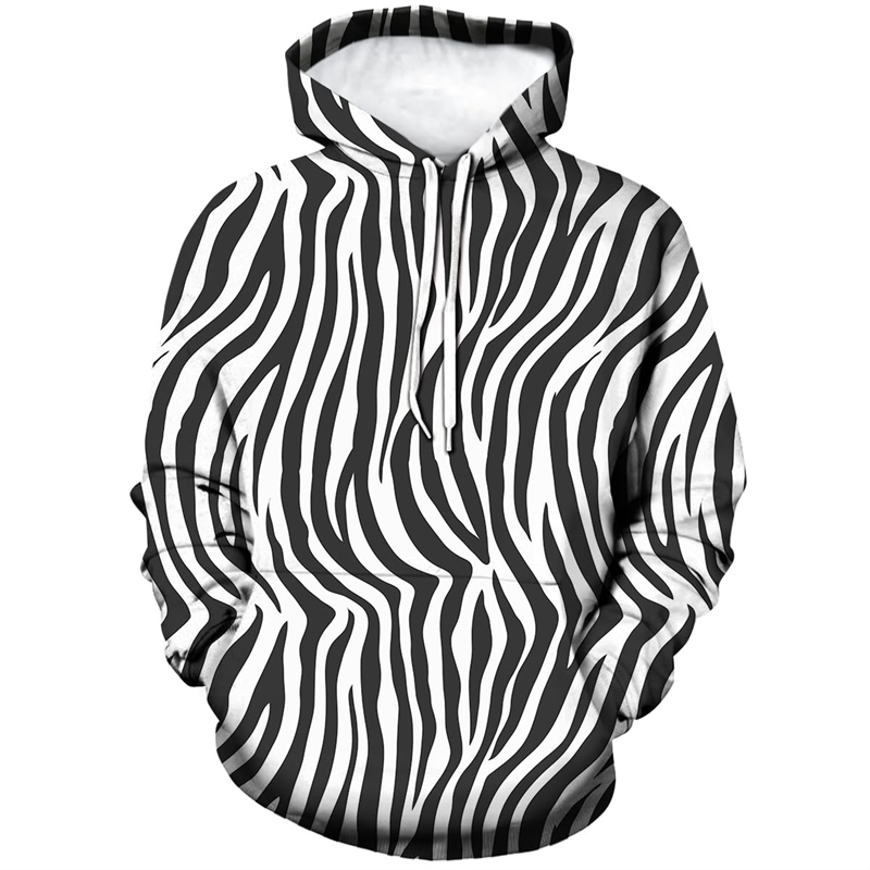 Men's Fashion Leopard Zebra 3D - Graphic Hoodie Streetwear ulasan dan harga