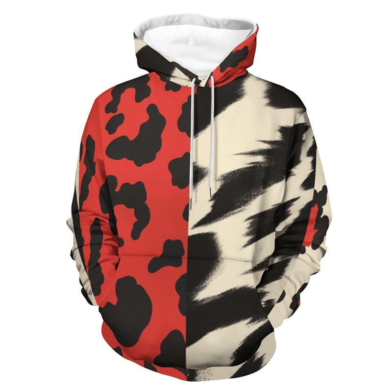 Men's Fashion Leopard Zebra 3D - Graphic Hoodie Streetwear ulasan dan harga