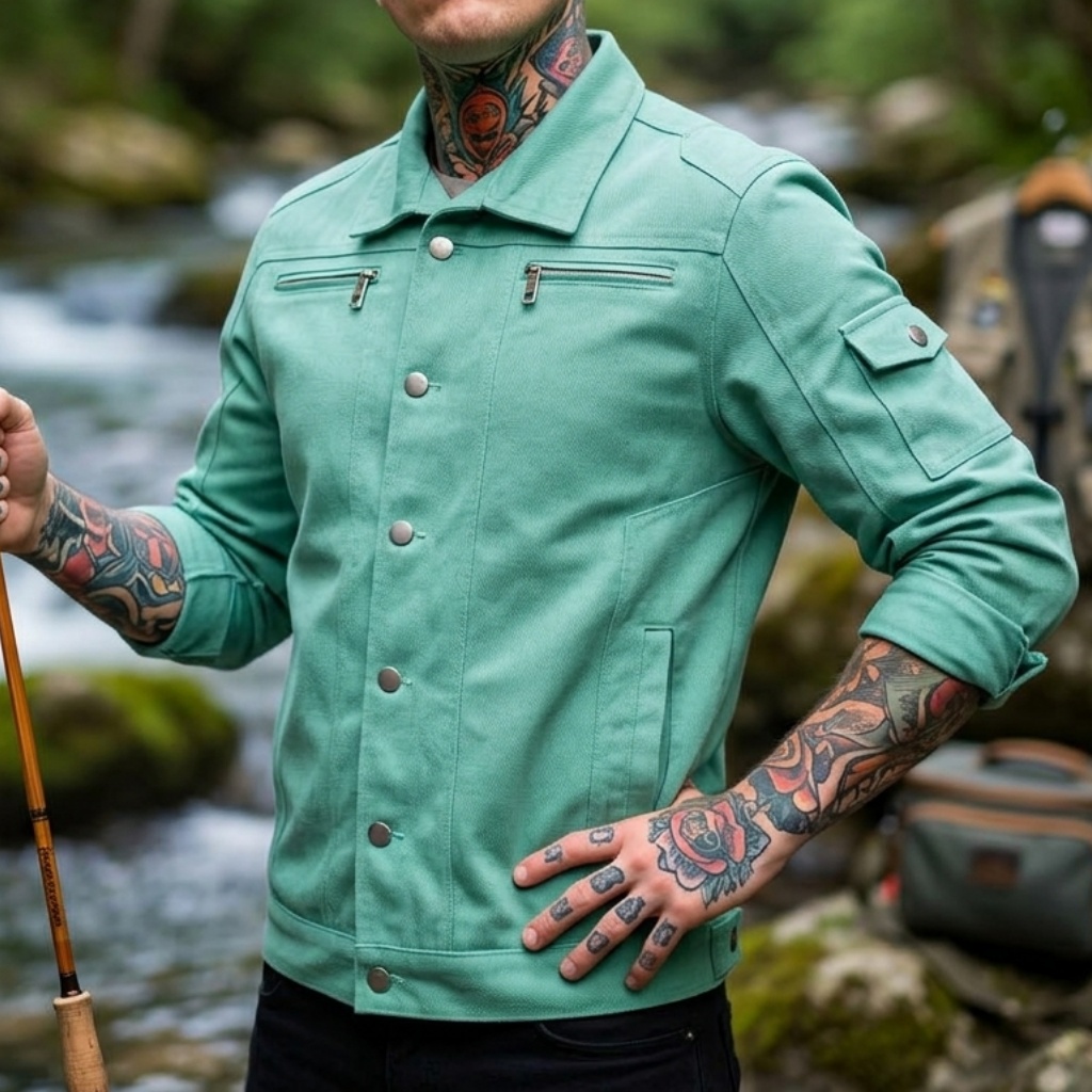 Biker Style Denim Jacket Men's - Street Fashion Jacket ulasan dan harga