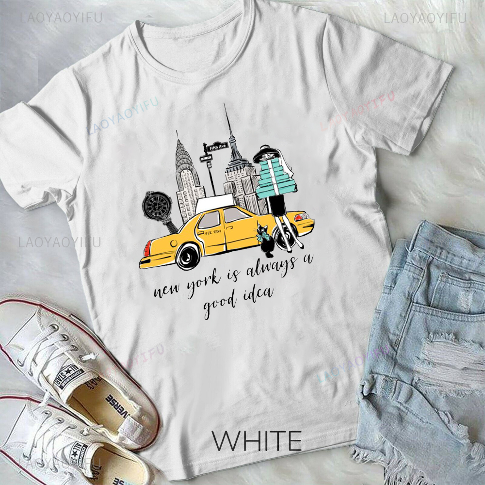 New York Printed T-shirt Capit - Street Fashion In New York ulasan dan harga