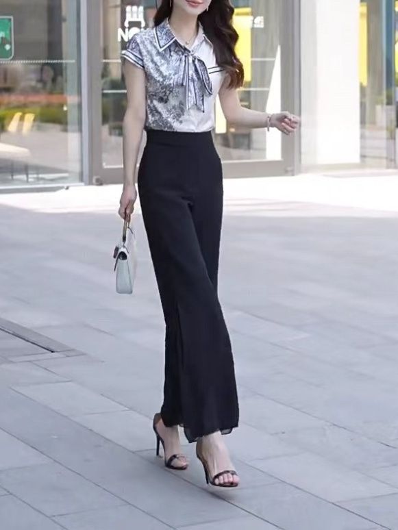 High Slit Solid Black Loose Yo - Fashion Street Yoga ulasan dan harga