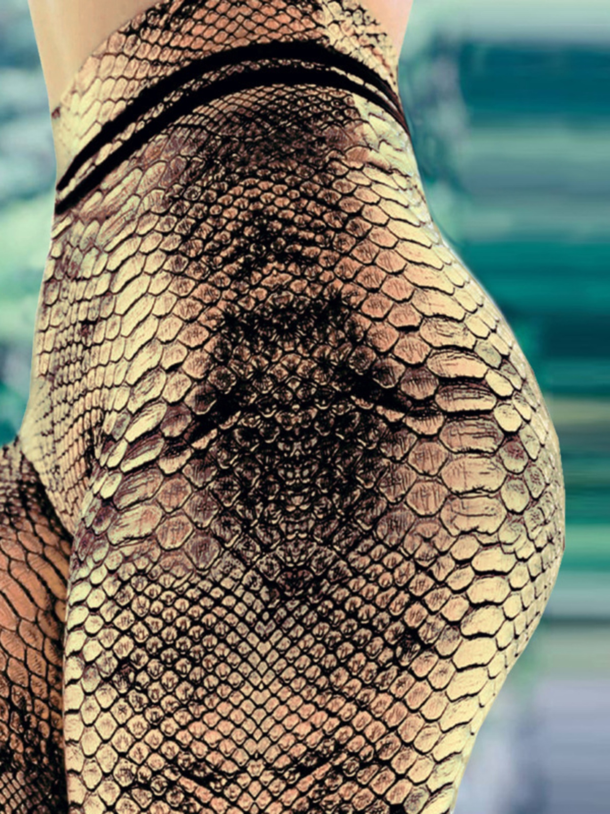 High Waist Snake Print Sports  - Fashion Street Yoga ulasan dan harga