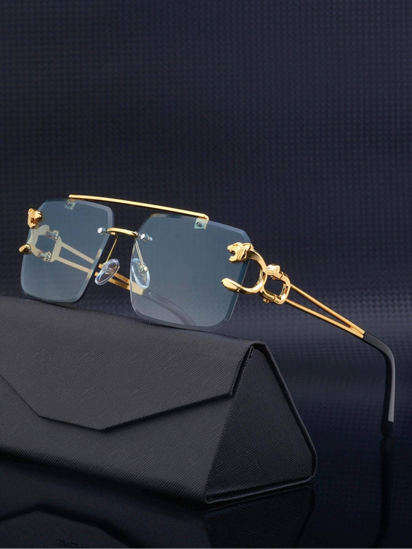 1pair Men Rimless Fashion Glas - Street Fashion Jacket ulasan dan harga