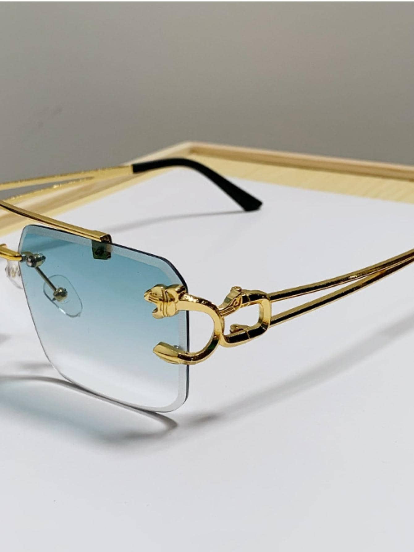 1pair Men Rimless Fashion Glas - Street Fashion Jacket ulasan dan harga