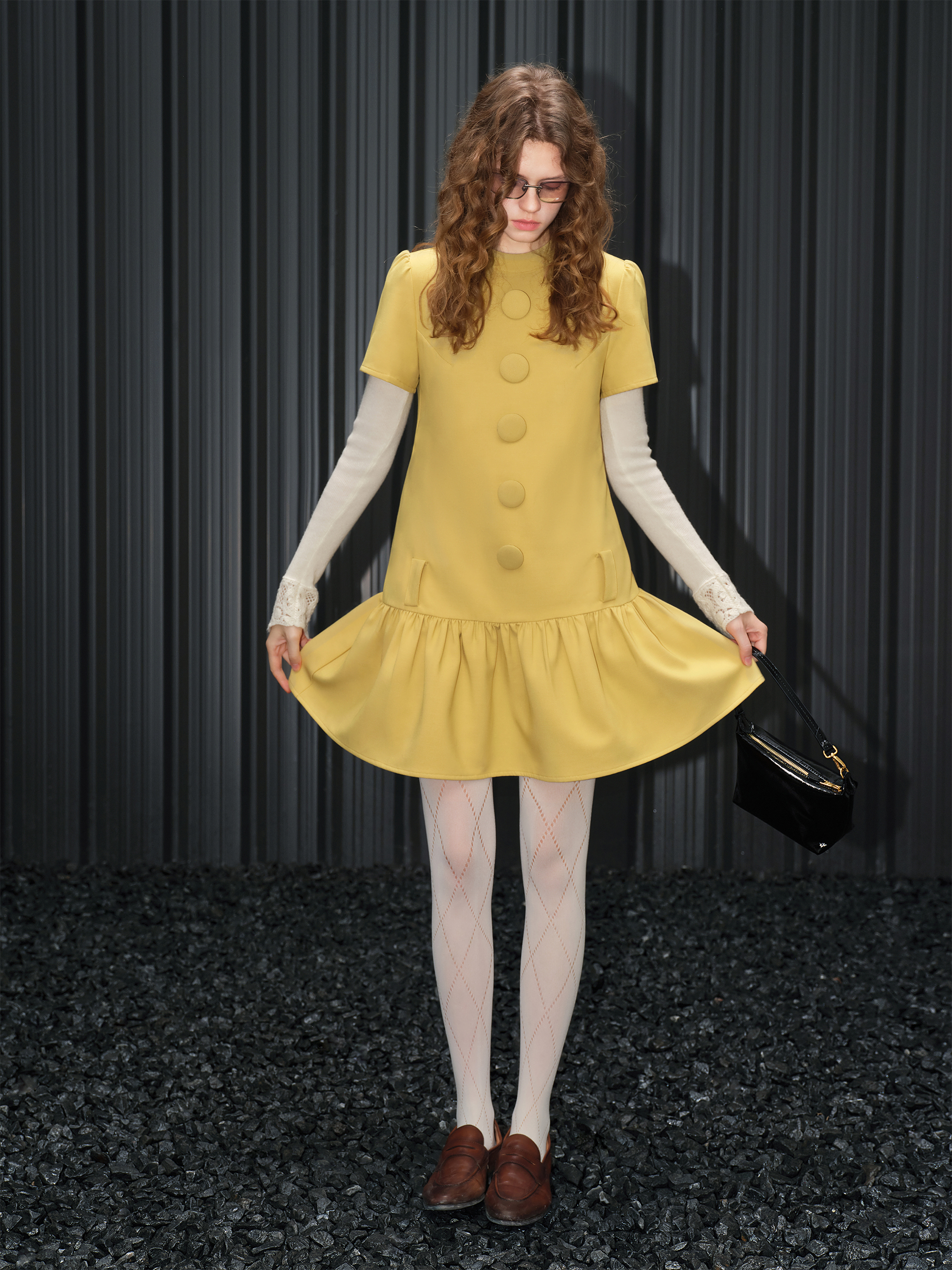 Elegant Quirky Stand Collar Dr - Quirky Street Fashion ulasan dan harga