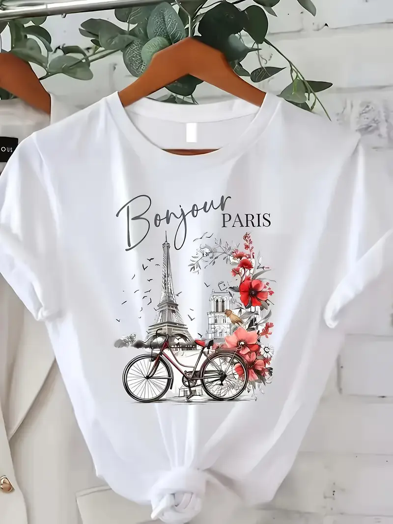 Fashion Bonjour Paris Text Pri - Street Fashion In Paris ulasan dan harga