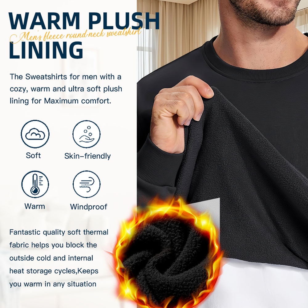 Men's Black Crew Neck Sweatshi - Quirky Street Fashion ulasan dan harga