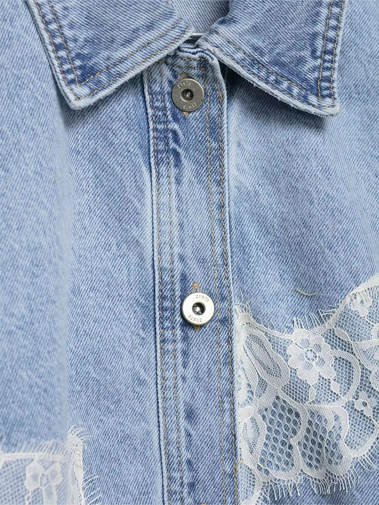 HH Elegant Women Blue Denim Ja - Street Fashion Jacket ulasan dan harga