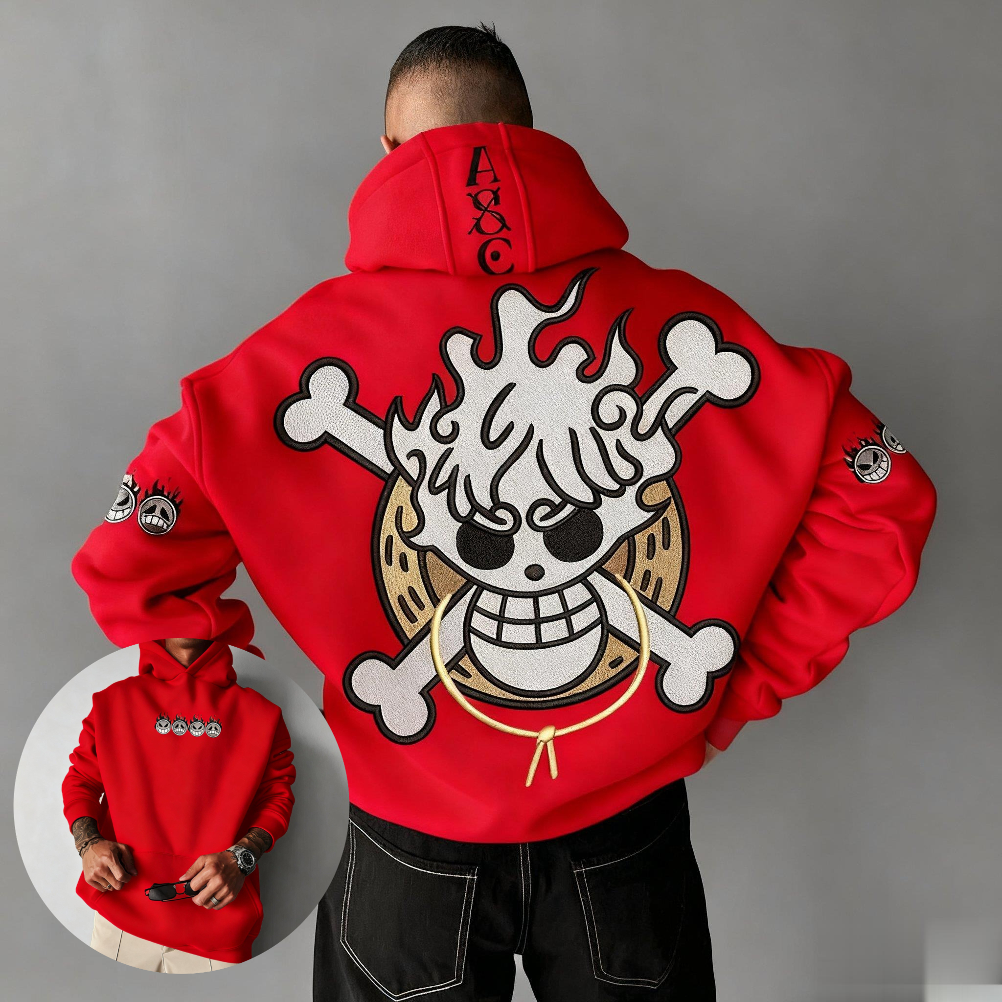 Oversized One Piece Anime Hood - Graphic Hoodie Streetwear ulasan dan harga