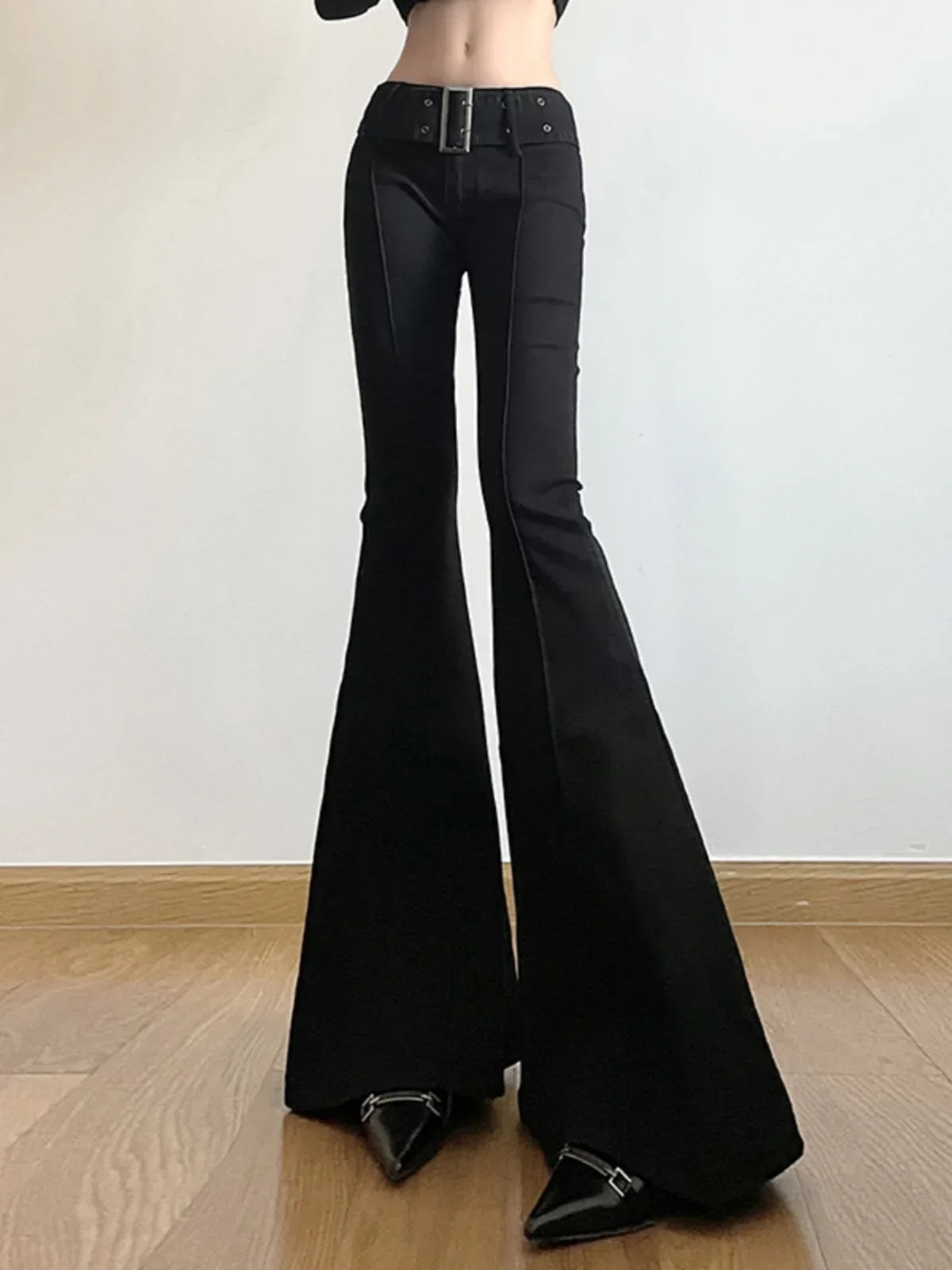 Women's Black Jeans Flare Pant - Fashion Street Yoga ulasan dan harga