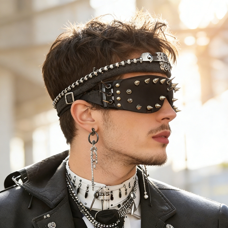 Hip-hop Punk Quirky Rivets Men - Quirky Street Fashion ulasan dan harga