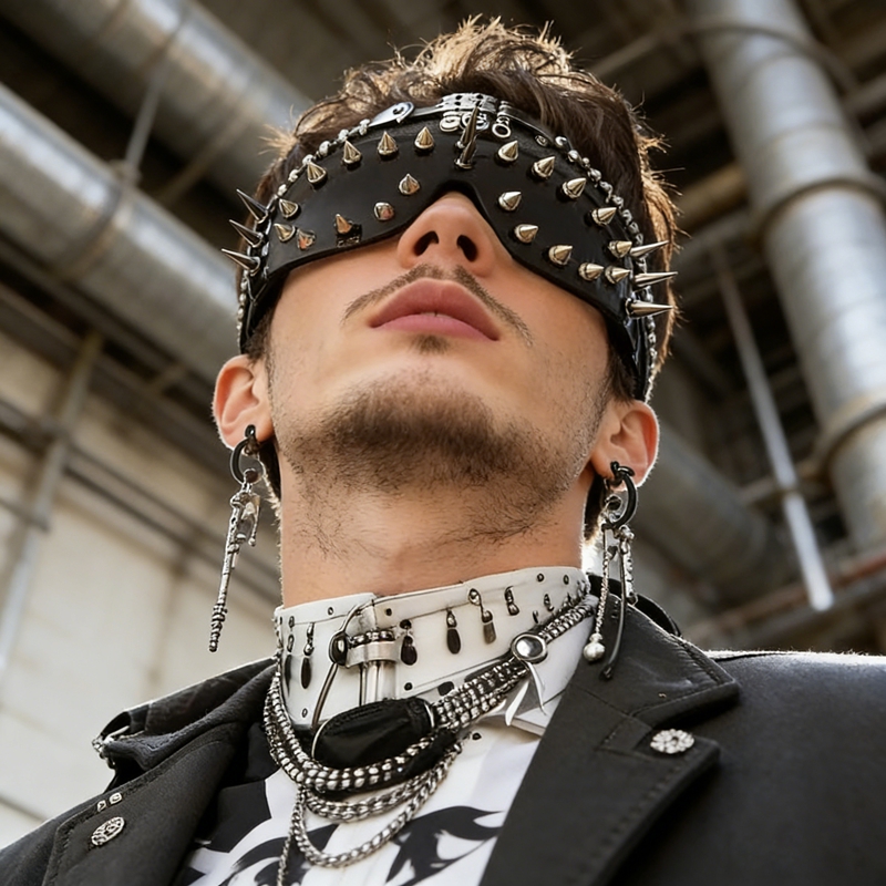 Hip-hop Punk Quirky Rivets Men - Quirky Street Fashion ulasan dan harga