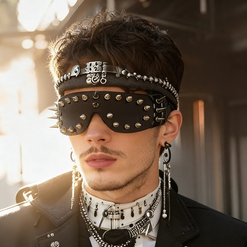 Hip-hop Punk Quirky Rivets Men - Quirky Street Fashion ulasan dan harga