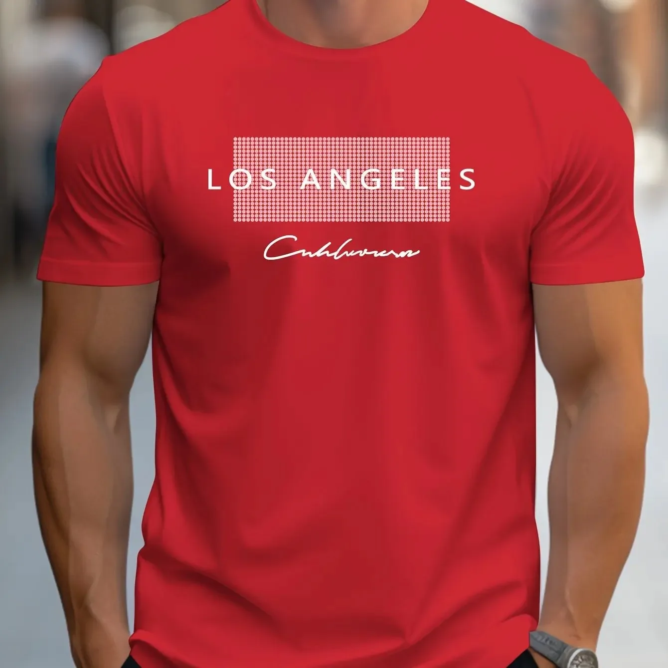 Summer Men's Casual Loose T-sh - Street Fashion Los Angeles ulasan dan harga