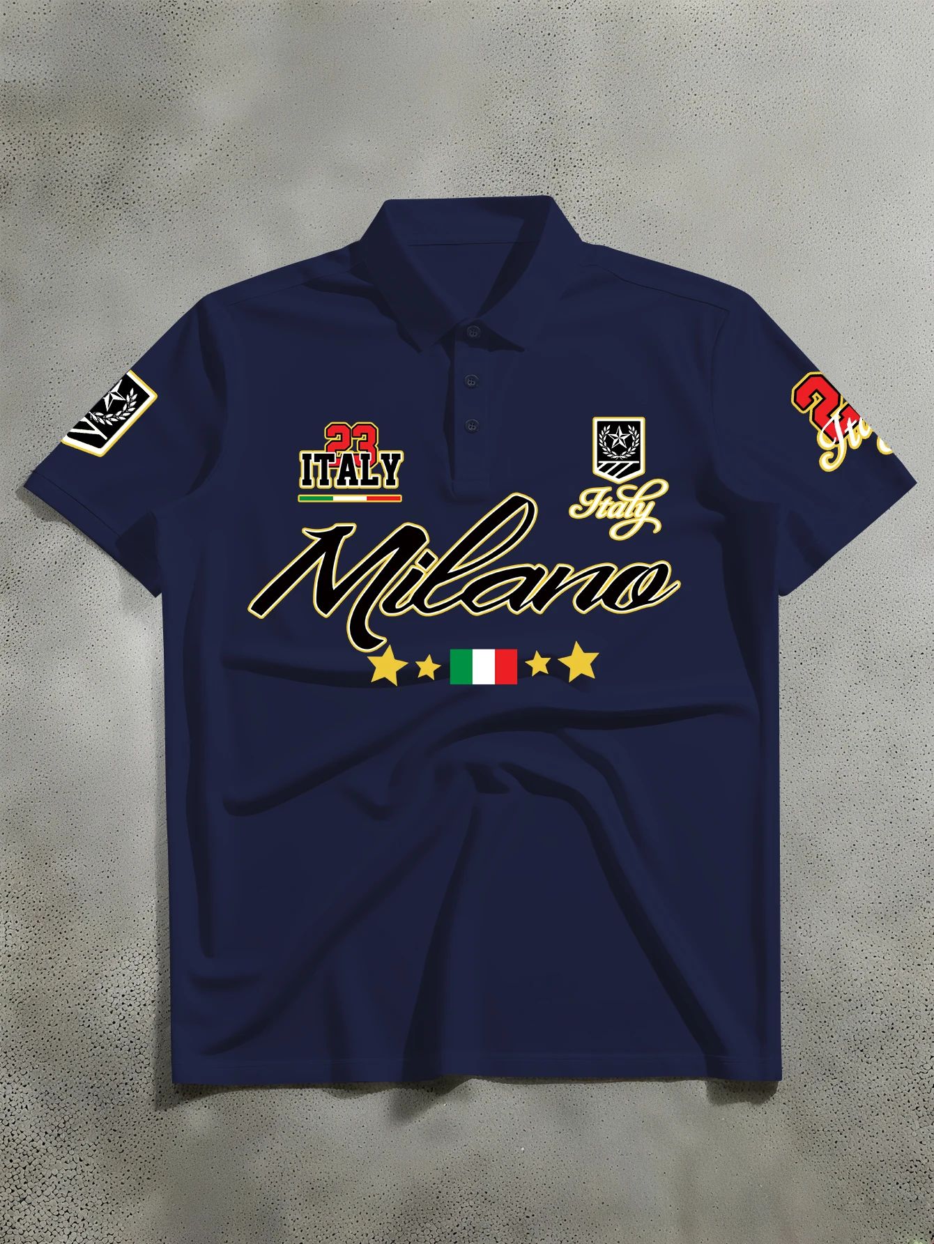 Men's Fashion Printed Polo Shi - Street Fashion Milano ulasan dan harga