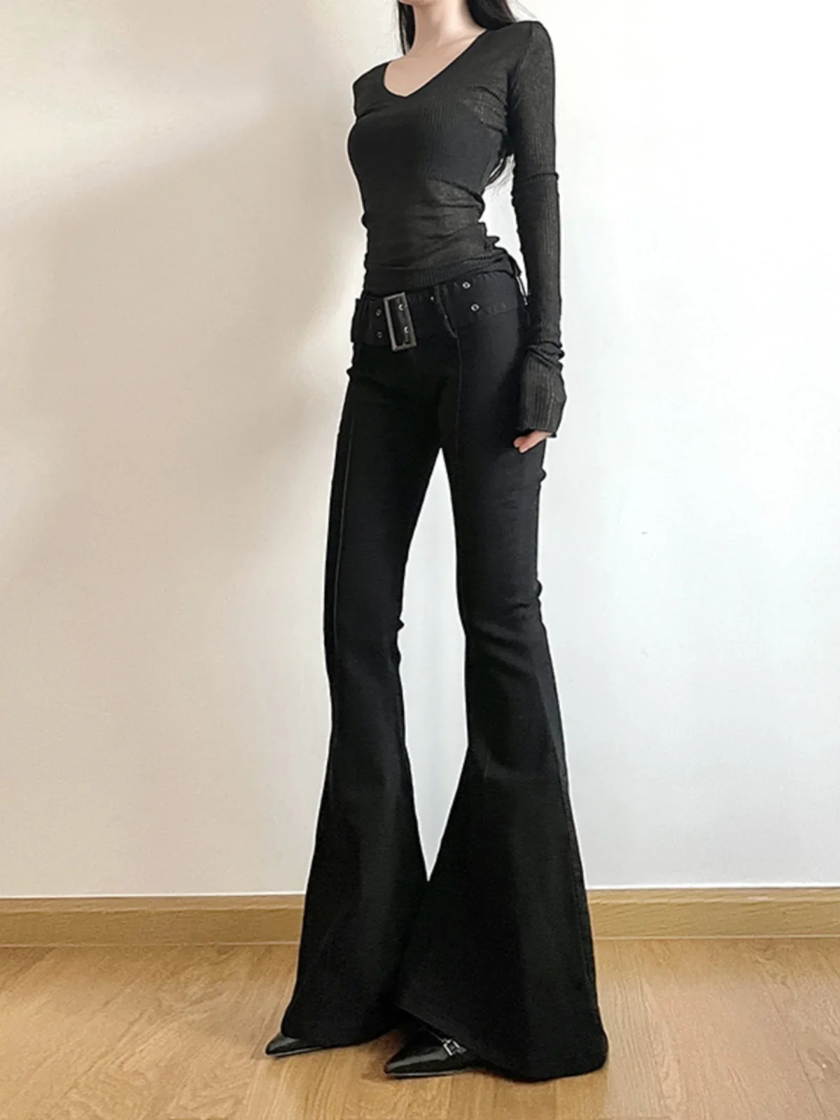 Women's Black Flared Pants Ret - Fashion Street Yoga ulasan dan harga