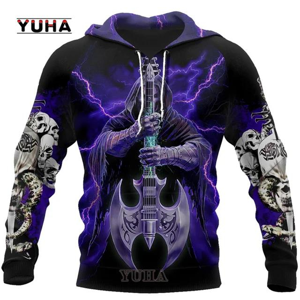 3D Printed Skull Graphics Men' - Graphic Hoodie Streetwear ulasan dan harga