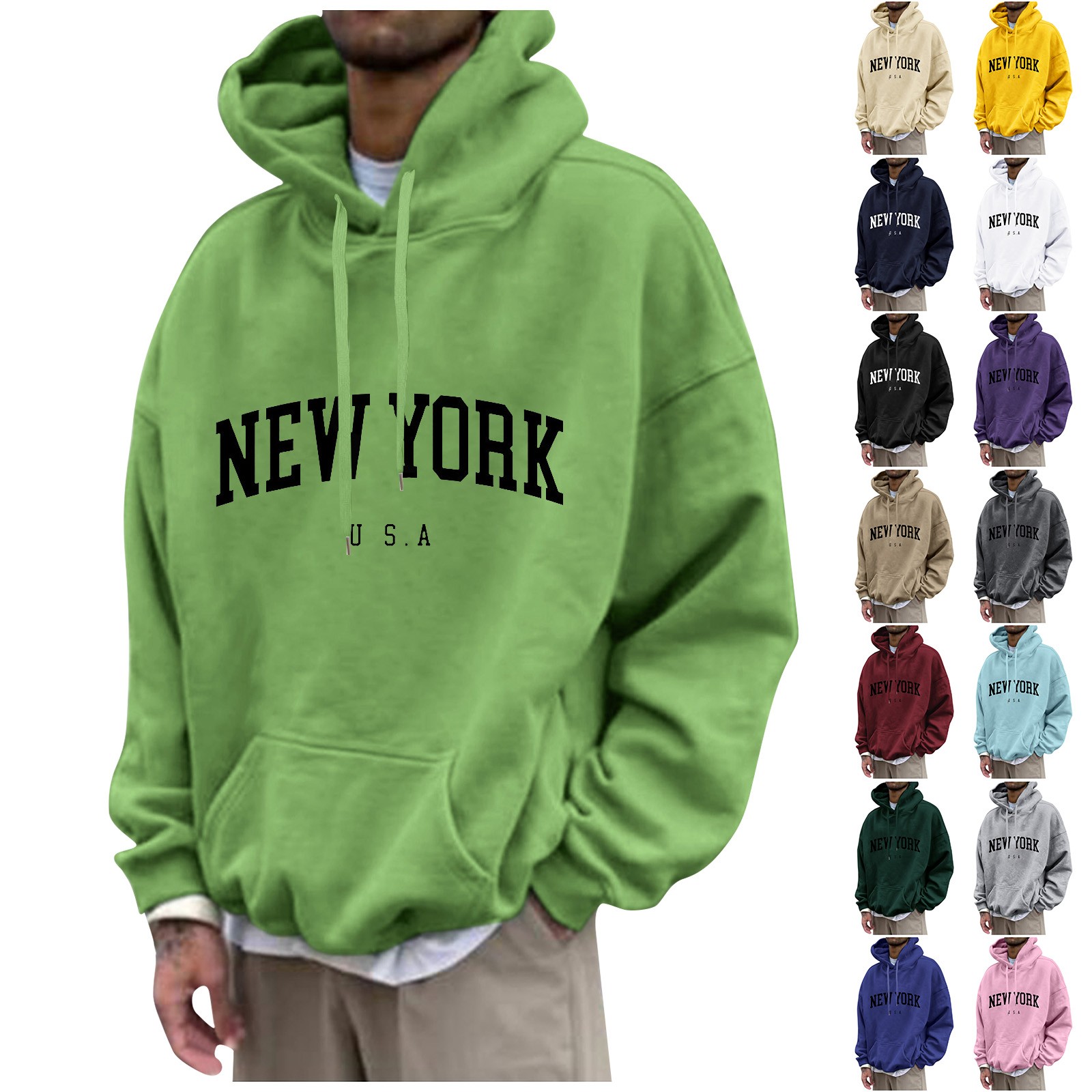 New York Print Mens Hoodies Fa - Street Fashion In New York ulasan dan harga