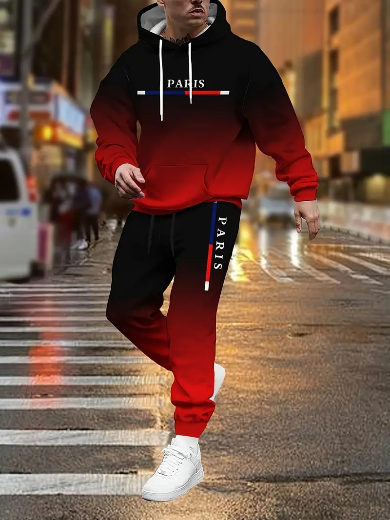 Gradient Color Paris Tracksuit - Street Fashion In Paris ulasan dan harga