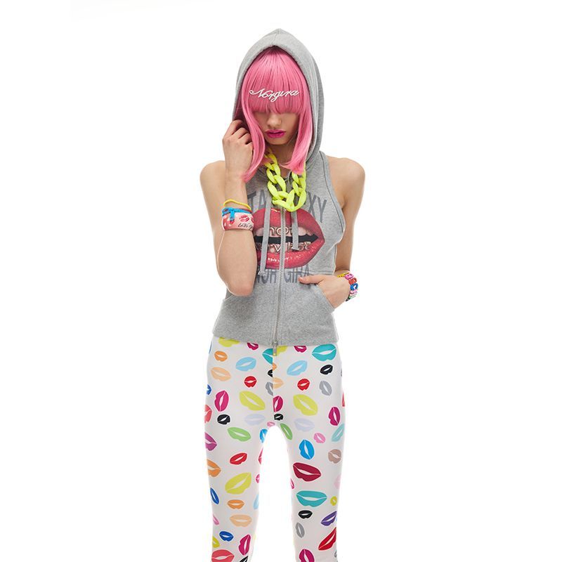 Y2K Halter Hoodie Tank Top wit - Graphic Hoodie Streetwear ulasan dan harga