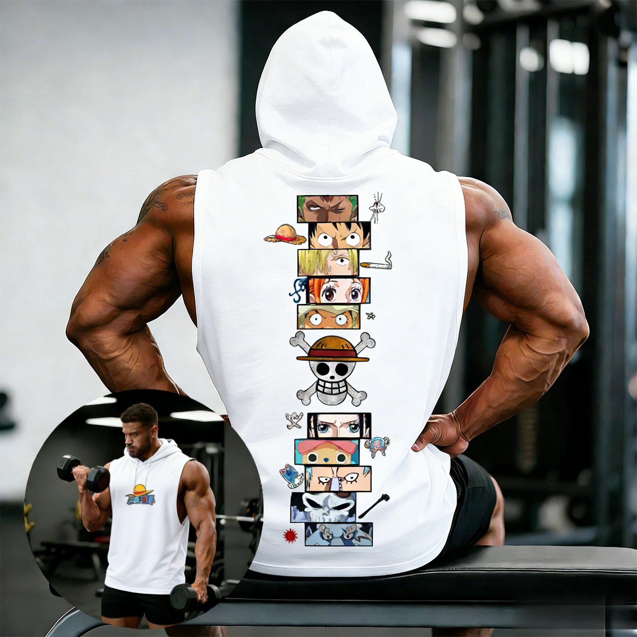 One Piece Anime Hoodie Sleevel - Graphic Hoodie Streetwear ulasan dan harga