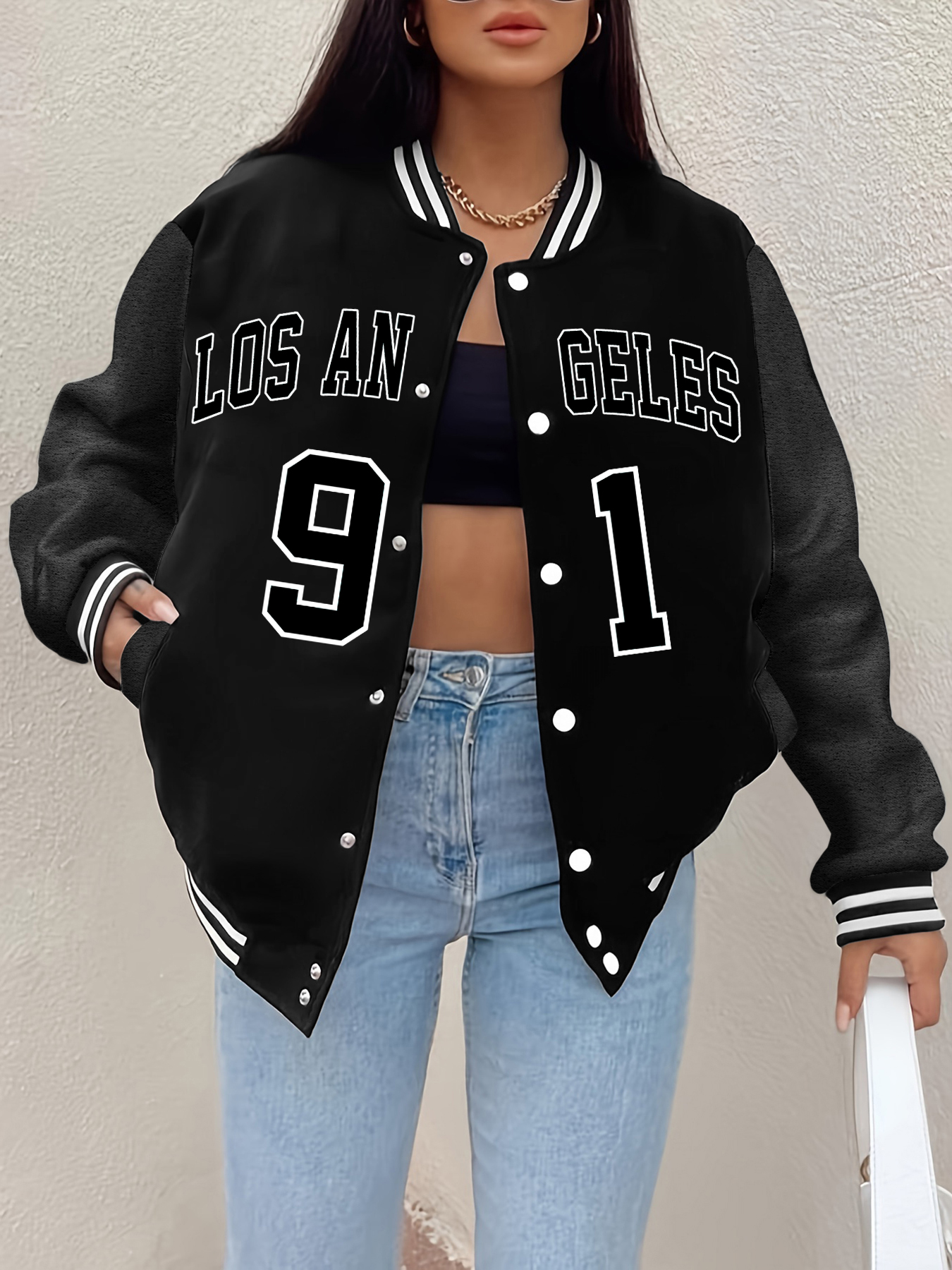 Los Angeles 91 Letter Prints J - Street Fashion Los Angeles ulasan dan harga