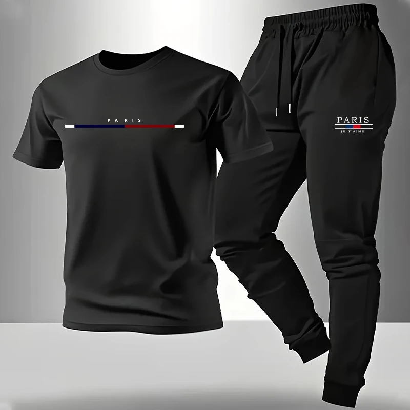 Men's Set T-shirt and Sweatpan - Street Fashion In Paris ulasan dan harga