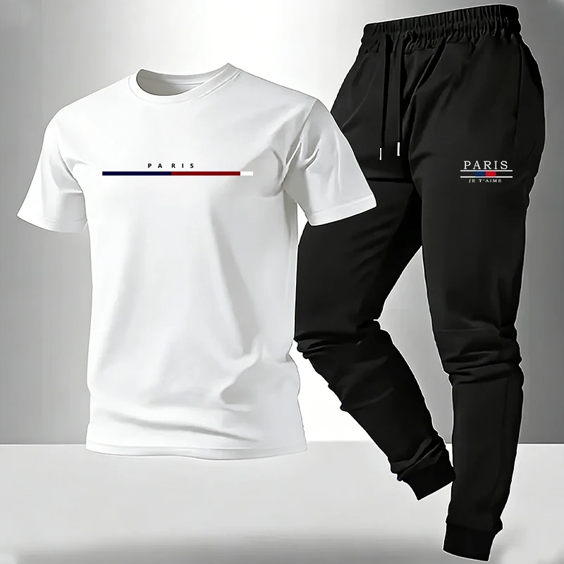 Men's Set T-shirt and Sweatpan - Street Fashion In Paris ulasan dan harga