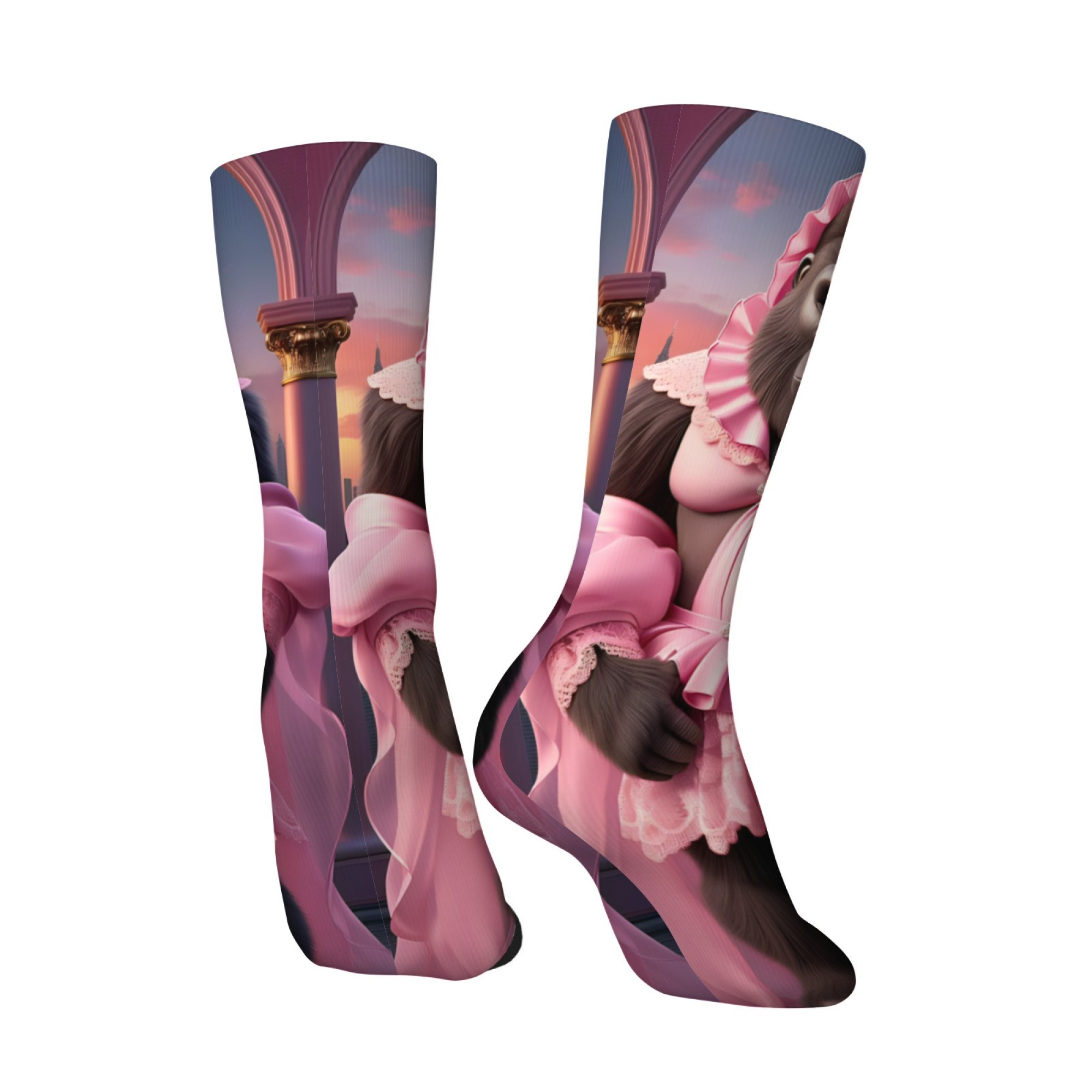 Pink Skirt with Gorilla-themed - Quirky Street Fashion ulasan dan harga