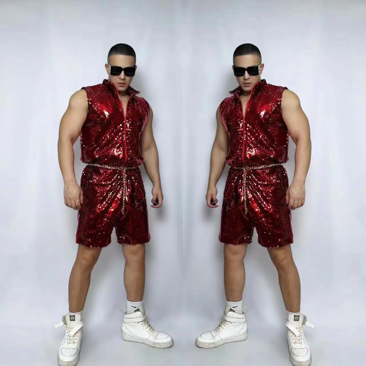 Fashion Red Glitter Sequins Ju - Street Fashion Show ulasan dan harga