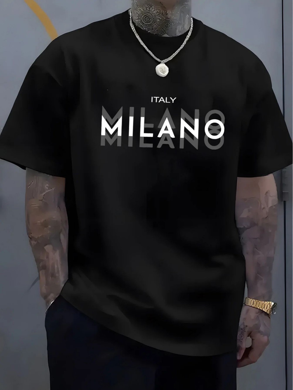 MILANO Letter-print Men Women  - Street Fashion Milano ulasan dan harga