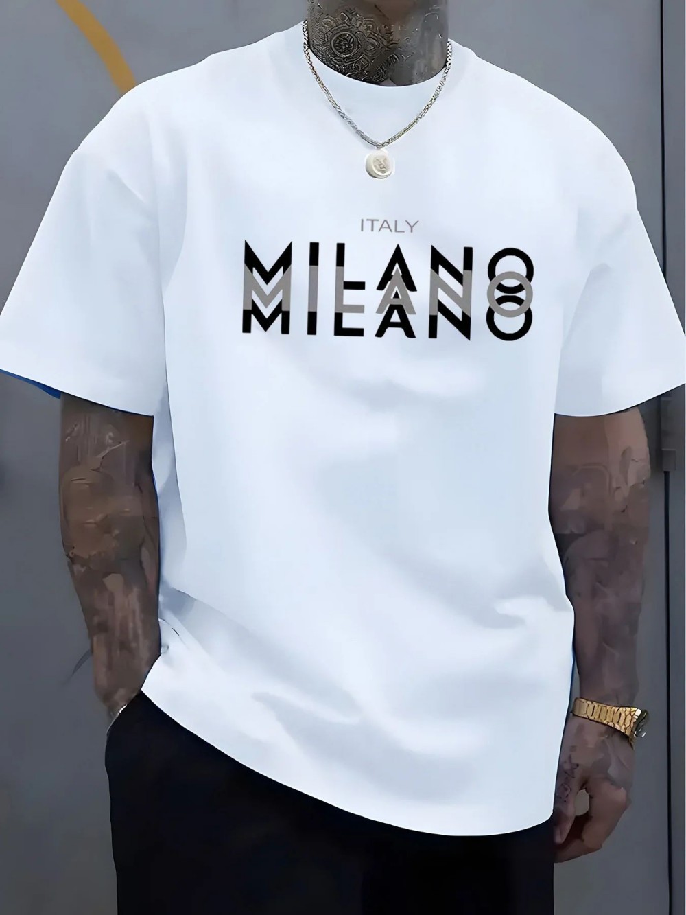 MILANO Letter-print Men Women  - Street Fashion Milano ulasan dan harga