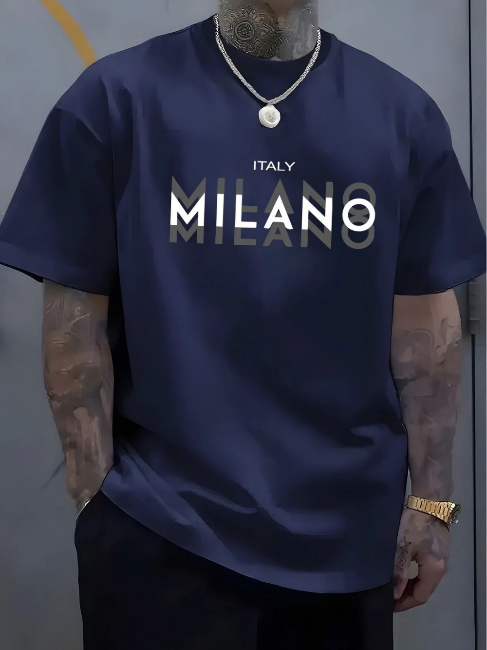 MILANO Letter-print Men Women  - Street Fashion Milano ulasan dan harga