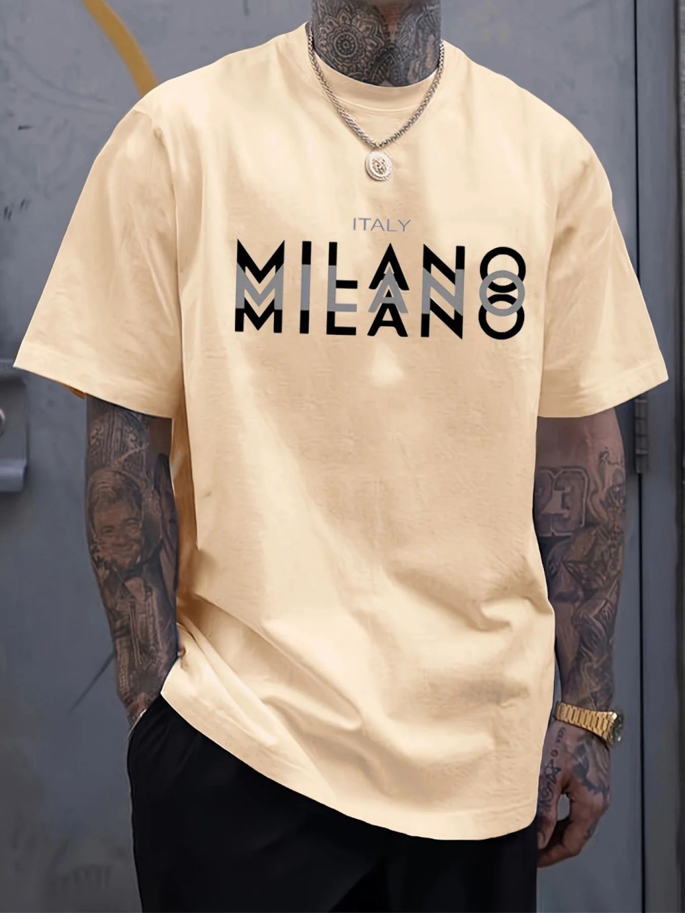 MILANO Letter-print Men Women  - Street Fashion Milano ulasan dan harga