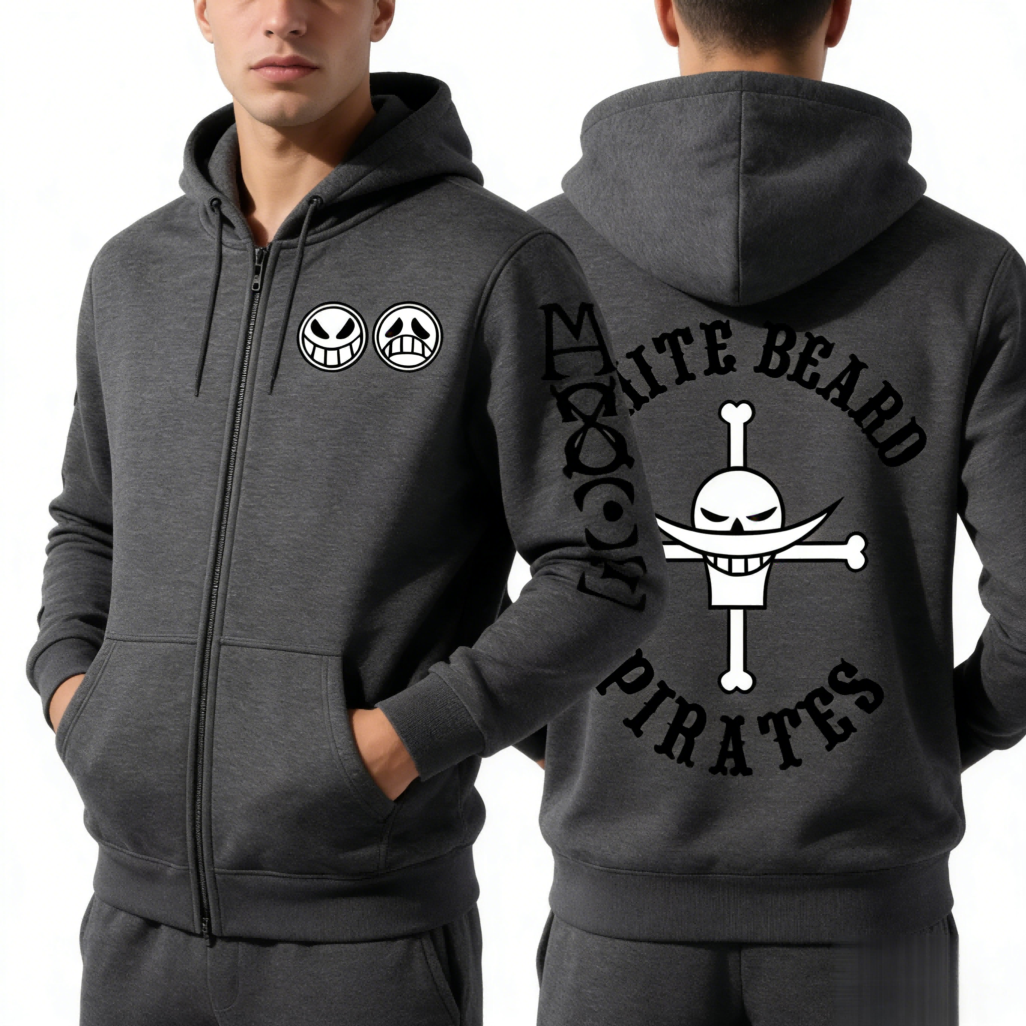 Unisex One Piece Skull Graphic - Graphic Hoodie Streetwear ulasan dan harga