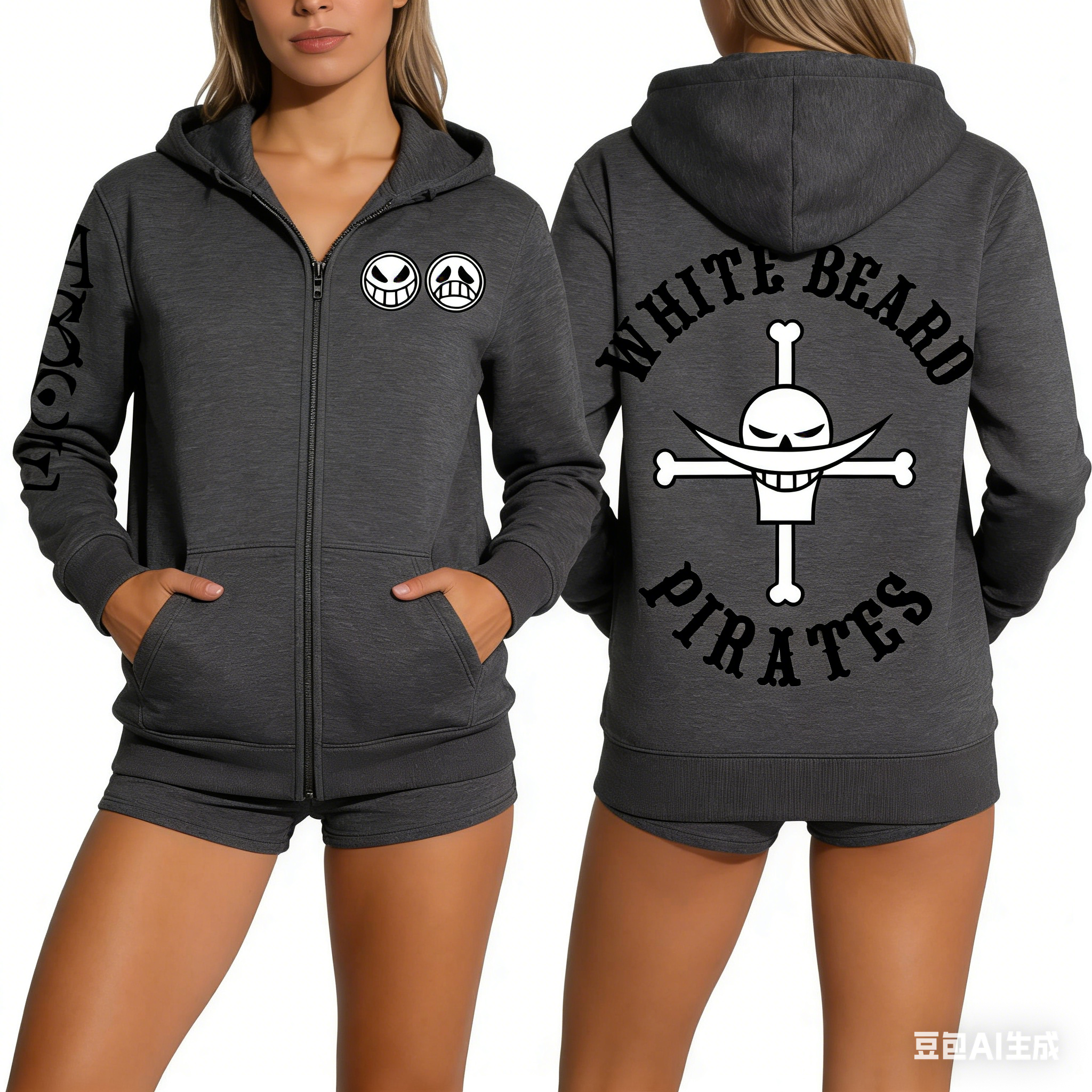 Unisex One Piece Skull Graphic - Graphic Hoodie Streetwear ulasan dan harga